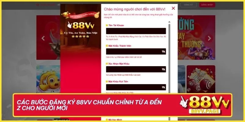 Các bước đăng ký 88vv chuẩn chỉnh từ A đến Z cho người mới
