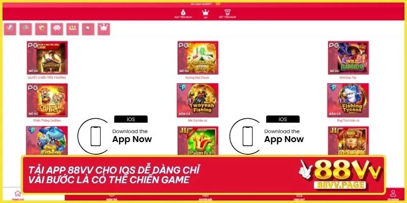 Tải app 88VV cho iOS dễ dàng chỉ vài bước là có thể chiến game
